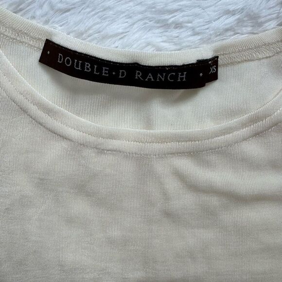 Double D Ranch Knit Cream Blouse Essential 3/4 Sleeves Size XS - Picture 8 of 8